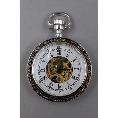 157 - A Heritage Collection Skeleton Mechanical Pocket Watch, In Presentation Case. Working, Case is AF