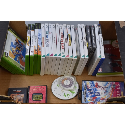 845 - Selection of XBOX, Wii, Playstation, Playstation 2 Atari, and Sega Mega Drive Console Games