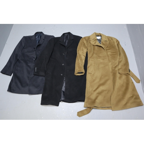 849 - Three Trenchcoats To Include Saddlebred, Slaters (XL), And Reiss (Medium)