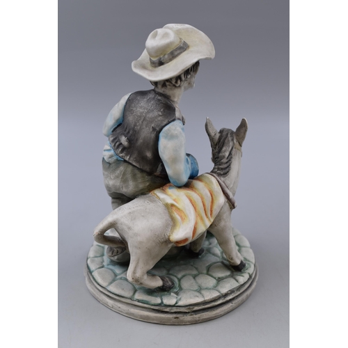 337 - Italian Capodimonte style figurine of with man and his donkey (8