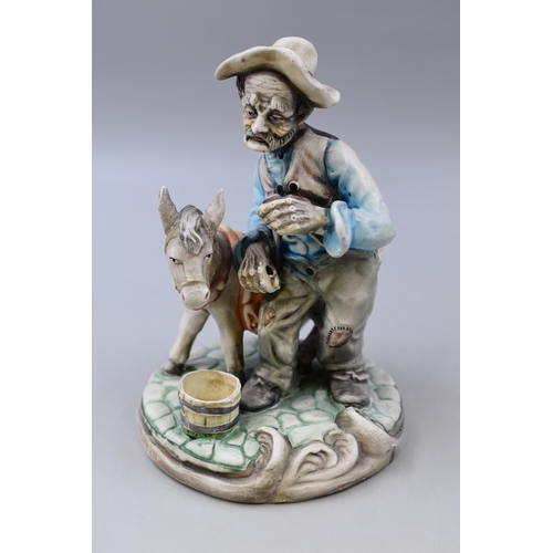 337 - Italian Capodimonte style figurine of with man and his donkey (8