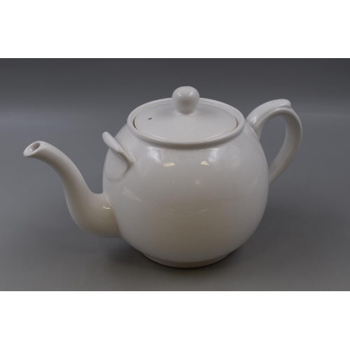 367 - A Large White Ceramic Teapot, Approx 20cm Tall