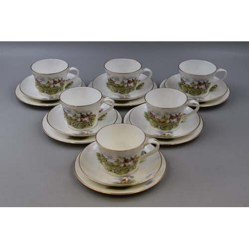 444 - Eighteen Piece Tally Ho Arklow of Ireland Fox Hunt Tea Set