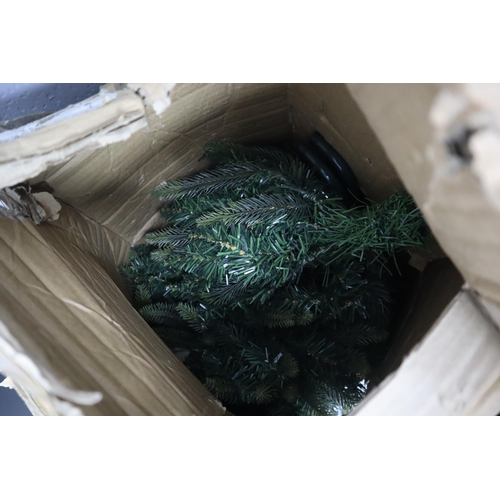 452 - Four Boxed Christmas Trees to include a $ft Festive Forrest tree, 1.8mtr Fibre Optic Tree and Two ot... 