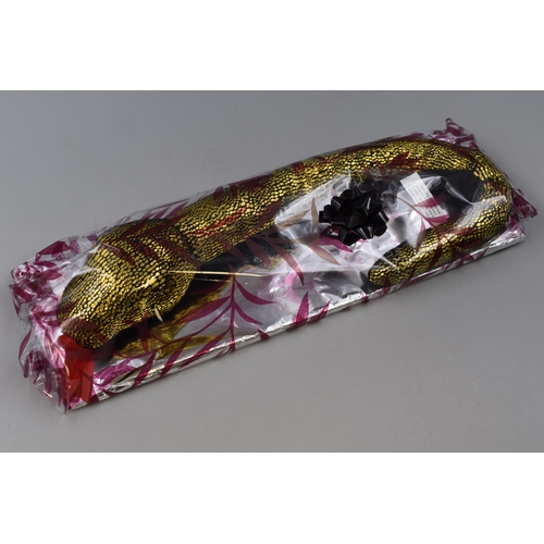 464 - Charity Lot Giftwrapped Soft Toy Snake, Kindly Wrapped and Donated, Would Make an Ideal Christmas Pr... 