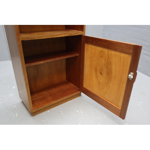 629 - Vintage teak bedside unit with single cupboard and shelf (31