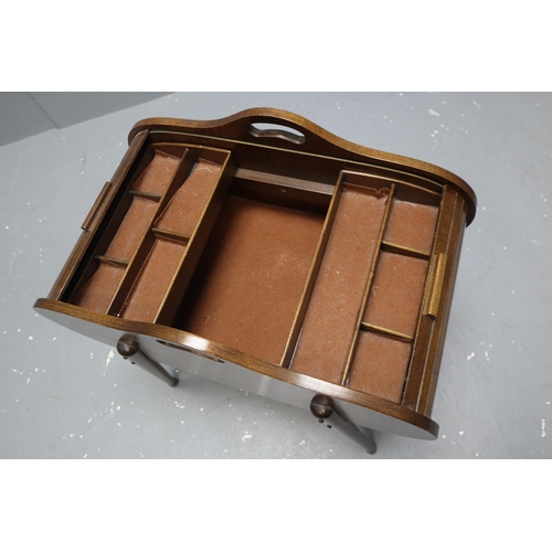 694 - A Mid-Century Danish Designer Roll Top Sewing Box, With Two Internal Removable Trays. Approx 57cm Ta... 