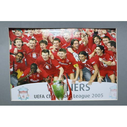 710 - Liverpool Football Signed Display poster, Unknown Signatures