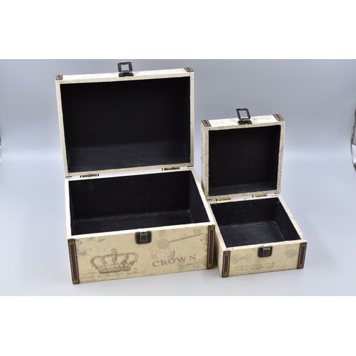 800 - Two crown jewellery boxes (6.5