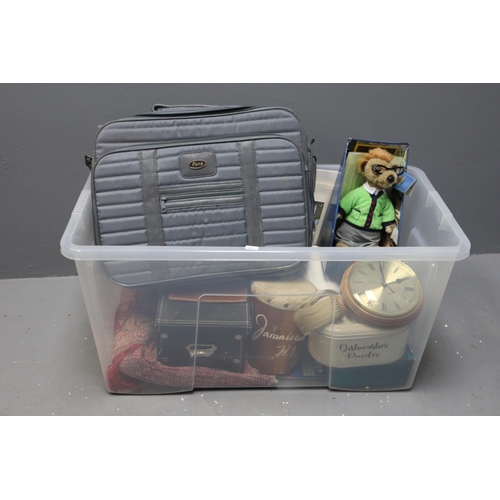 876 - Mixed Selection of Items to Include Storage Box, Bongo Drum, TV Wall Mount, Blanket, Rabbit Picture,... 