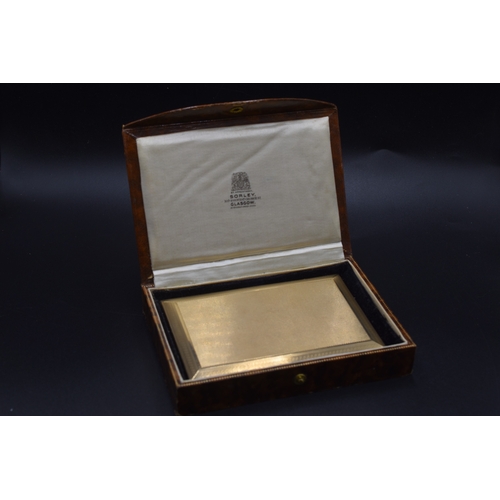 15 - Hallmarked Birmingham 375 (9ct) Gold Cigarette Case with Presentation Case (153 grams)