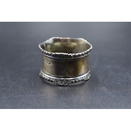 20 - Hallmarked Sheffield Sterling Silver Napkin Ring Complete with Presentation Case 