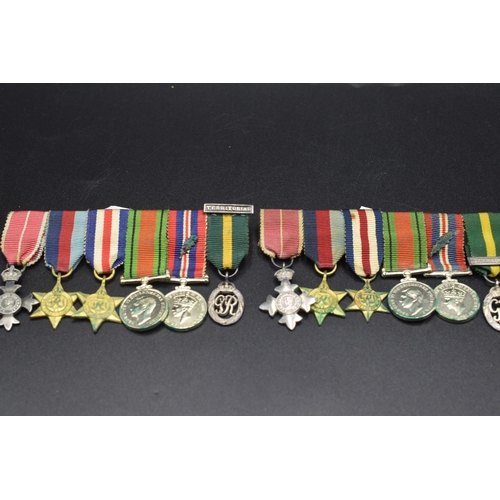 21 - Two Miniature WWII and Territorial Medal Sets 