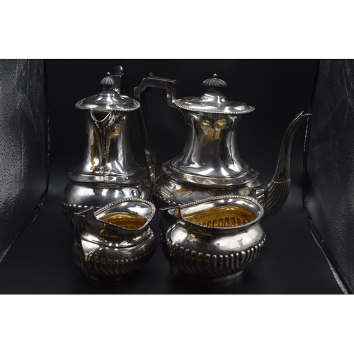 24 - Hallmarked Sheffield Silver 4 Piece Tea / Coffee Set circa 1900 believed to have been made by Atkin ... 