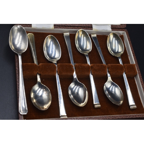 25 - Case Containing seven Sheffield Hallmarked Teaspoons, Set of five Circa 1941 Maker Cooper Brothers &... 