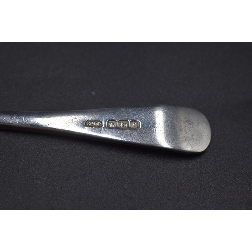 36 - London Hallmarked Silver Push & Spoon, early 20th Century, Makers Mark SML (34 grams)