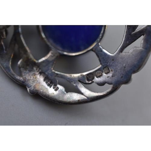 60 - Hallmarked Scottish Blue Stoned Brooch