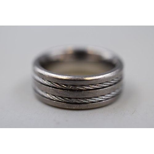 65 - A Suay Design Titanium Ring, Size P. With Presentation Box