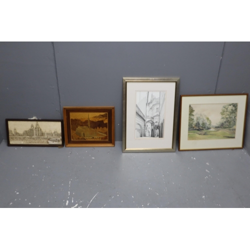 868 - Selection of Framed and Glazed Pictures to Include John Pickles Original Prague Scene in Pencil, 198... 