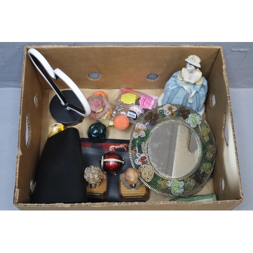 861 - Mixed selection of items to include, coloured blown glassware, two Reuge swiss wind up musical boxes... 