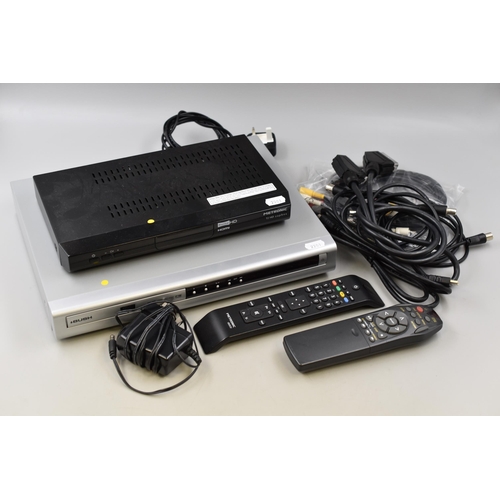 845 - Metronic HD freeview zap box with remote and a Bush DVD player (all wires)