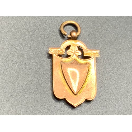 3 - Hallmarked Birmingham 375 (9ct) Gold Fob / Medal (Weight 5 grams)