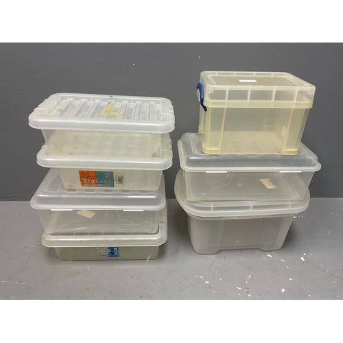 843A - Selection of Seven PVC Lidded Storage Boxes