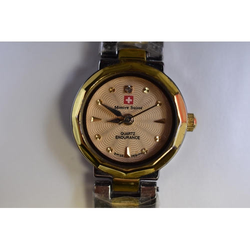 167 - Montre suisse Excellence collection watch in box and protective cover over the strap