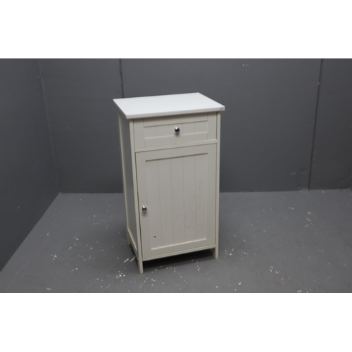 670 - White Wooden Cabinet with Drawer and Cupboard (30