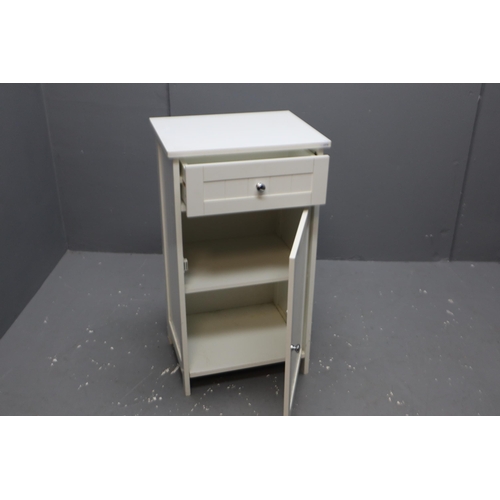 670 - White Wooden Cabinet with Drawer and Cupboard (30