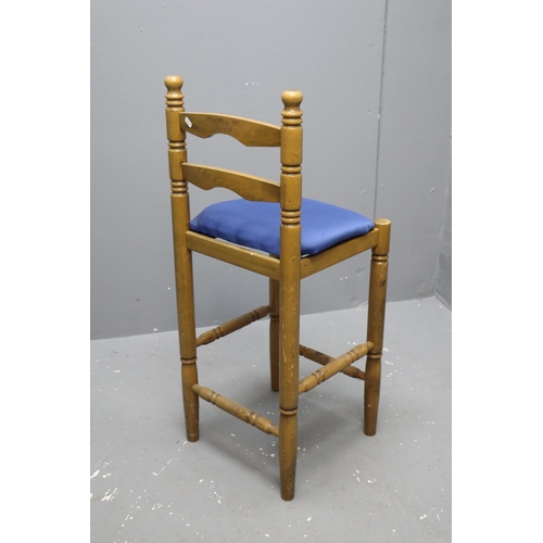 717 - Solid Stain Pine High Chair Approx 37.5