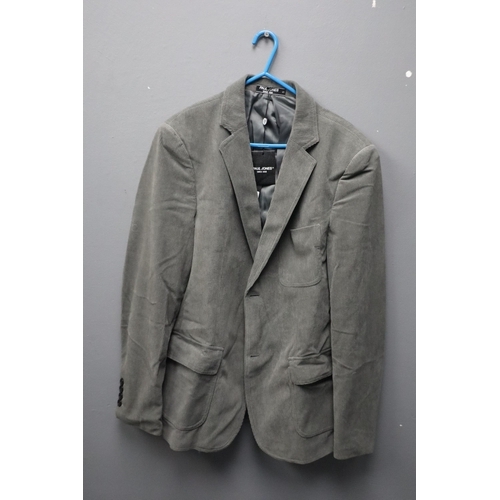 722 - Paul Jones corduroy jacket size small new with tags colour grey