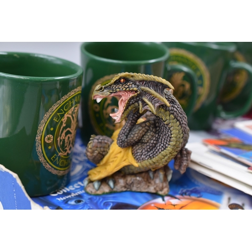 822 - Selection of Holland Studio Enchantica Mugs, Dragon Figure, Collectors Club Books and More