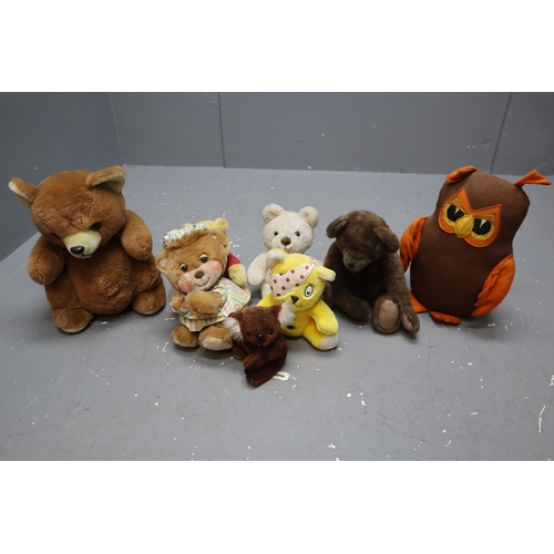 840 - Selection of Soft Toys including Pudsey, Winnie the Pooh, Owl and More