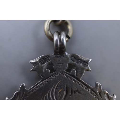 39 - A Hallmarked Herbert Bushell Birmingham Silver Double Sided Fob Medal, Circa 1899. Approx 13.6g