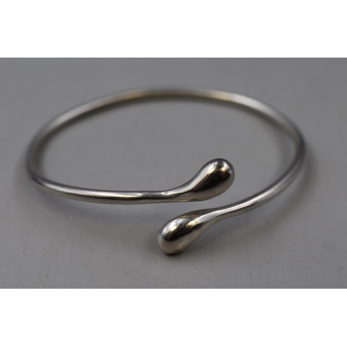 60 - Silver 925 Snakes Head Bangle Complete with Presentation Case