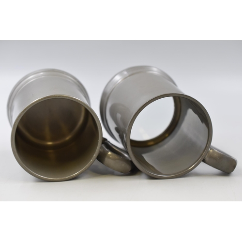 301 - Pair of Fine Quality Early Pewter Drinking Mugs to include a Glass Bottomed One