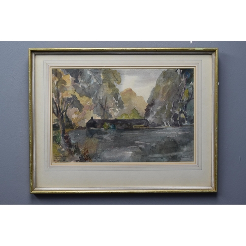 466 - A Framed and Glazed 1969 Original Watercolour Depicting Swettenham Mill, Congleton. Approx 43cm x 56... 