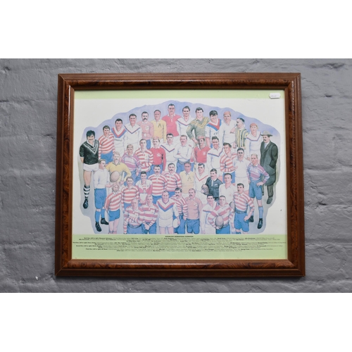 470 - Framed and Glazed Sporting Print of The Famous Watercolour by Andy Pemberton Depicting 42 Famous Old... 