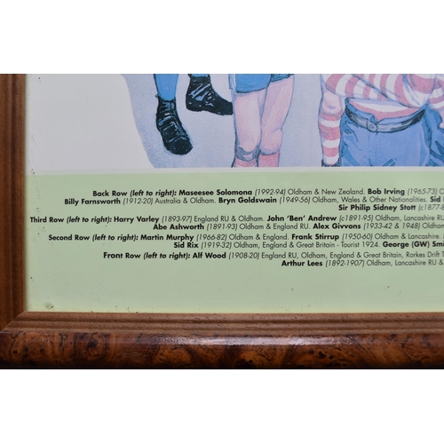 470 - Framed and Glazed Sporting Print of The Famous Watercolour by Andy Pemberton Depicting 42 Famous Old... 