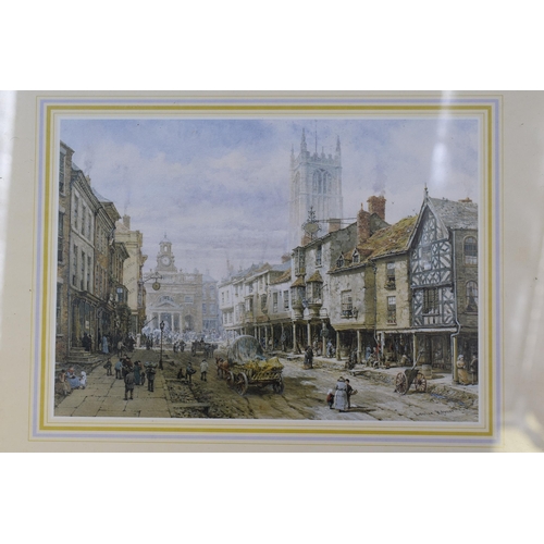 472 - Set of 4 Prints Depicting Chester and York Street Scenes in Matching Framed and Glazed Mounts