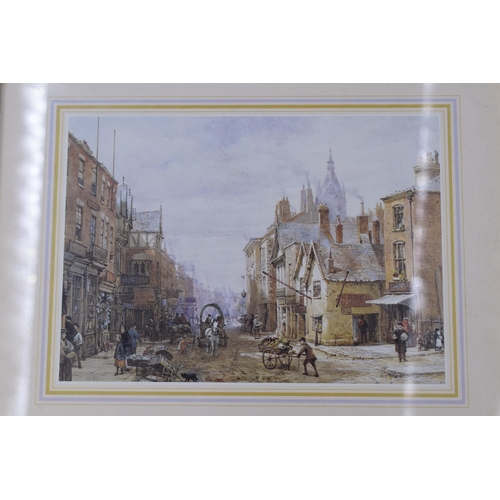 472 - Set of 4 Prints Depicting Chester and York Street Scenes in Matching Framed and Glazed Mounts