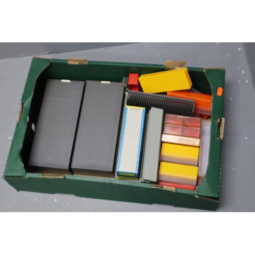 794 - A Large Selection of Slide Storage Magazines, Includes Two Carousels, Several 100 Slide Containers, ... 