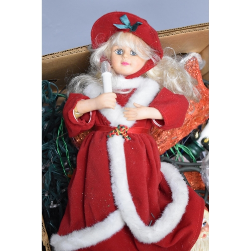 841 - Selection of Christmas Decorations including Wreath, Lights, Baubles and More