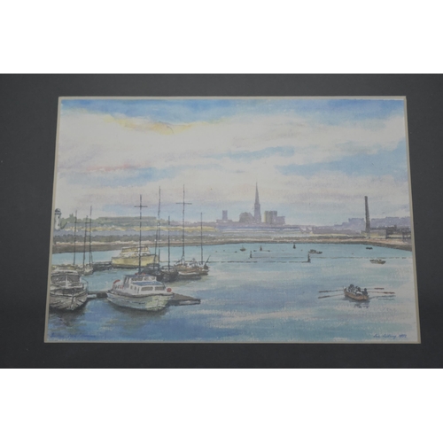 846A - Selection of 7 Framed and Glazed Prints including Signed John Blockley, and Three of Preston Marina ... 