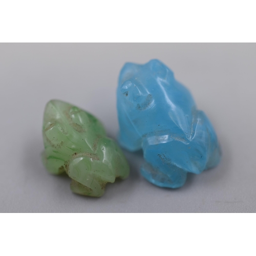 4 - Two Chinese Jade Frog Figures