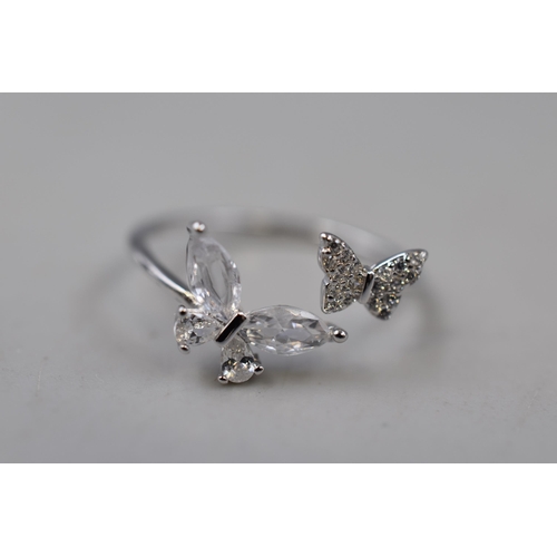 17 - Silver 925 Butterfly Ring Complete with Presentation Box