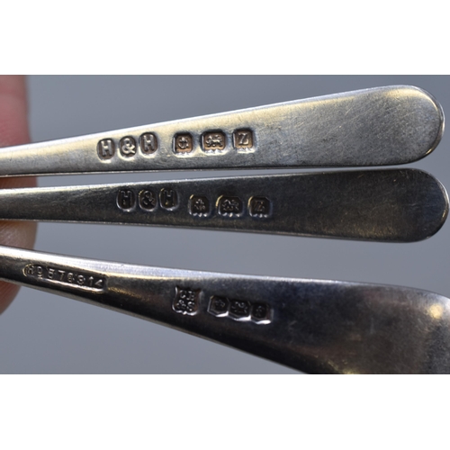 21 - Pair of Hallmarked Birmingham Silver Sauce Spoons and a Hallmarked Sheffield Silver Dessert Spoon