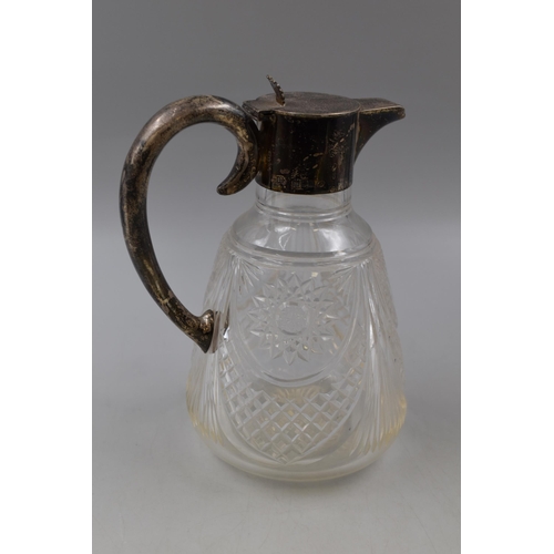 50 - Hallmarked London Silver and Crystal Wine Jug (8