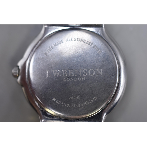 82 - A JW Benson London Designer Vintage Gents Designer Watch, Working